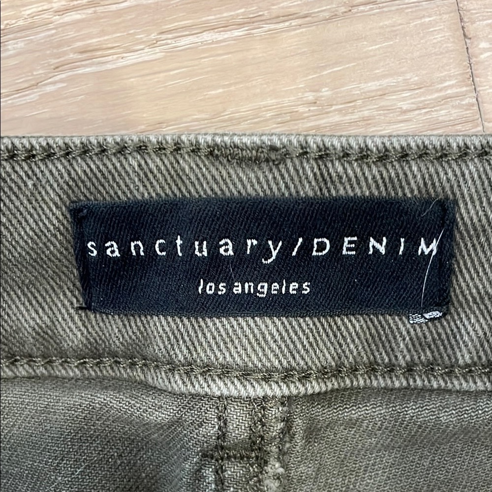 Sanctuary The Marine Olive Wide Leg Crop Jeans - Size 26 - Picture 3 of 9